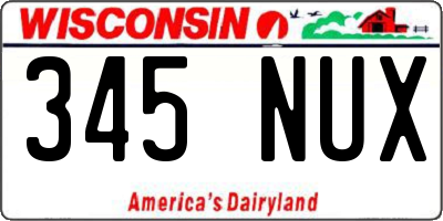 WI license plate 345NUX