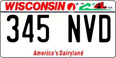 WI license plate 345NVD