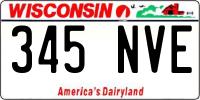 WI license plate 345NVE