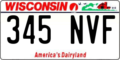 WI license plate 345NVF