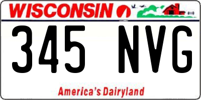 WI license plate 345NVG