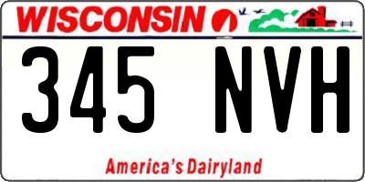 WI license plate 345NVH