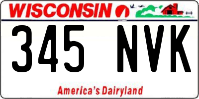 WI license plate 345NVK