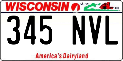 WI license plate 345NVL