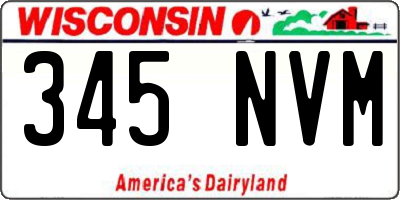 WI license plate 345NVM