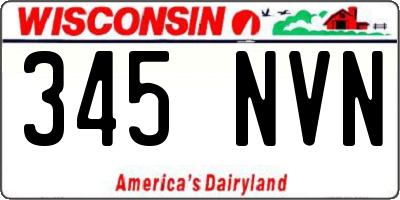 WI license plate 345NVN