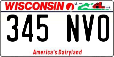 WI license plate 345NVO