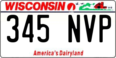 WI license plate 345NVP