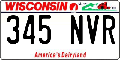 WI license plate 345NVR