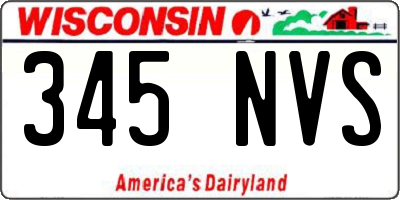WI license plate 345NVS