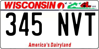 WI license plate 345NVT