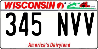 WI license plate 345NVV