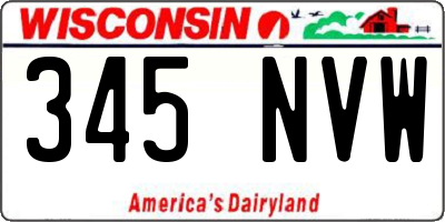 WI license plate 345NVW