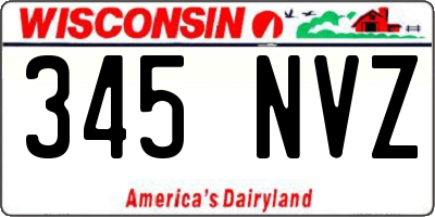 WI license plate 345NVZ