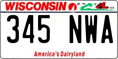 WI license plate 345NWA