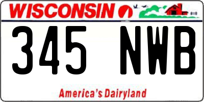 WI license plate 345NWB