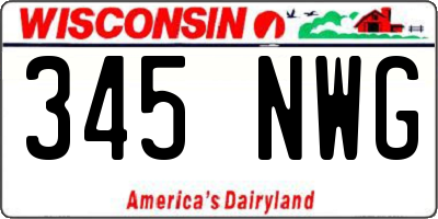 WI license plate 345NWG