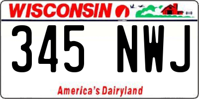 WI license plate 345NWJ