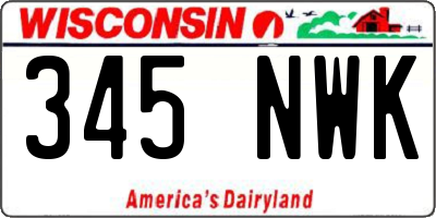 WI license plate 345NWK