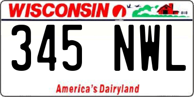 WI license plate 345NWL