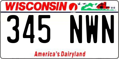 WI license plate 345NWN