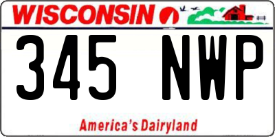 WI license plate 345NWP