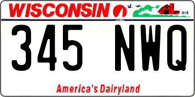 WI license plate 345NWQ