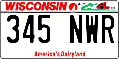 WI license plate 345NWR