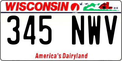 WI license plate 345NWV