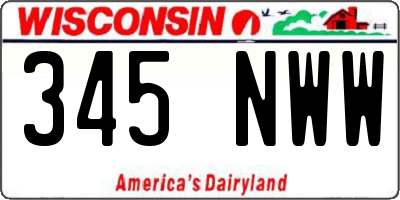 WI license plate 345NWW