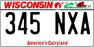 WI license plate 345NXA
