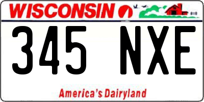 WI license plate 345NXE