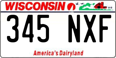 WI license plate 345NXF