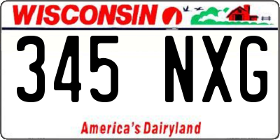 WI license plate 345NXG