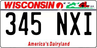 WI license plate 345NXI
