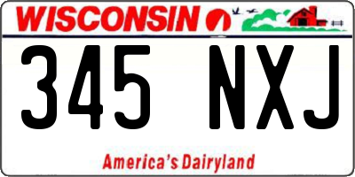 WI license plate 345NXJ
