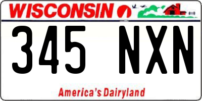 WI license plate 345NXN