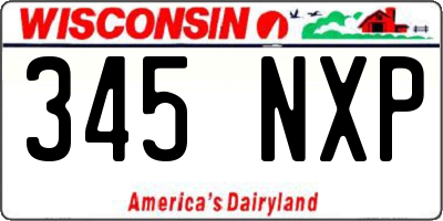 WI license plate 345NXP