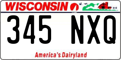 WI license plate 345NXQ