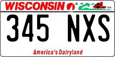 WI license plate 345NXS