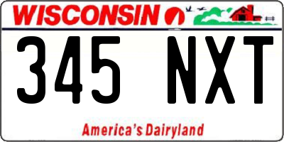 WI license plate 345NXT