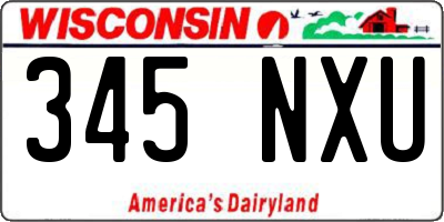 WI license plate 345NXU