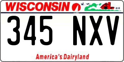 WI license plate 345NXV