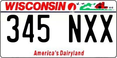 WI license plate 345NXX