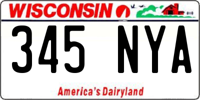 WI license plate 345NYA