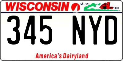WI license plate 345NYD