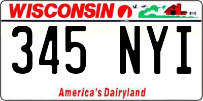 WI license plate 345NYI