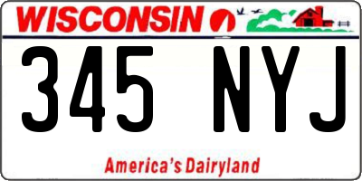 WI license plate 345NYJ