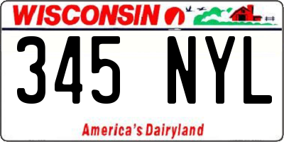 WI license plate 345NYL