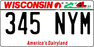 WI license plate 345NYM